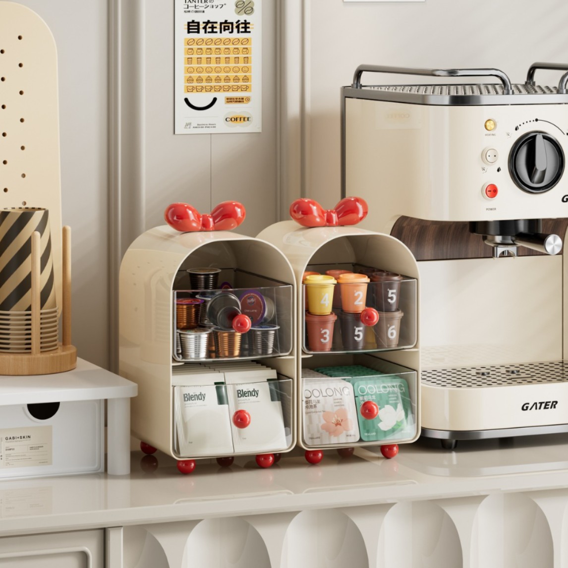 Coffee Equipment Organizer - Organizador de Cápsulas de Café Cremoso,